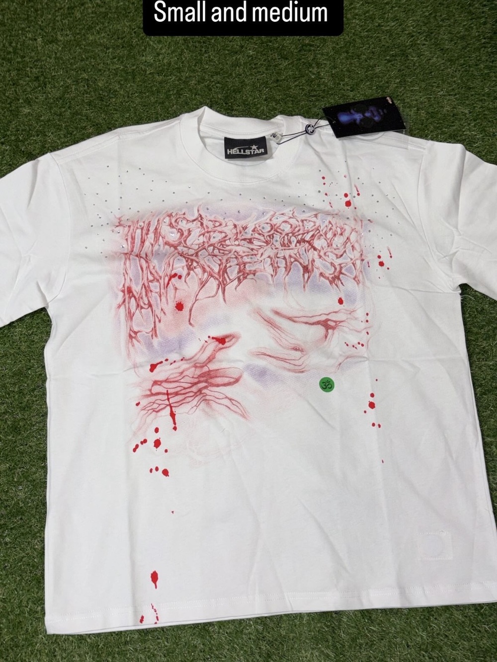 Hellstar White Short-Sleeve Tee with Red Graphic